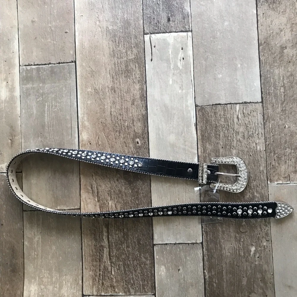 Black Rhinestone Belt